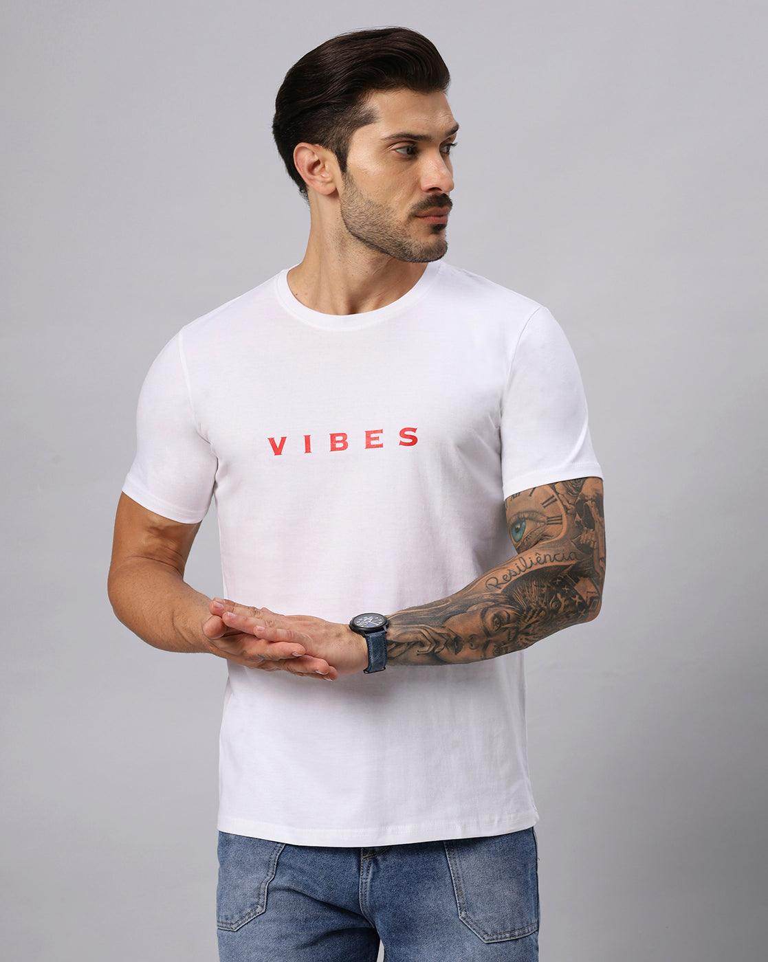 Men's Regular White T-shirt - URBANICE