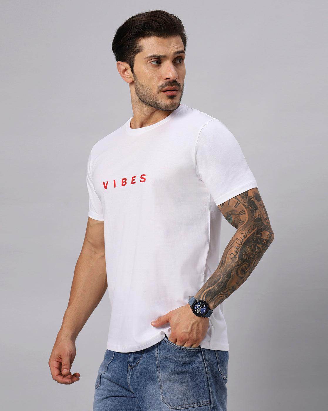 Men's Regular White T-shirt - URBANICE