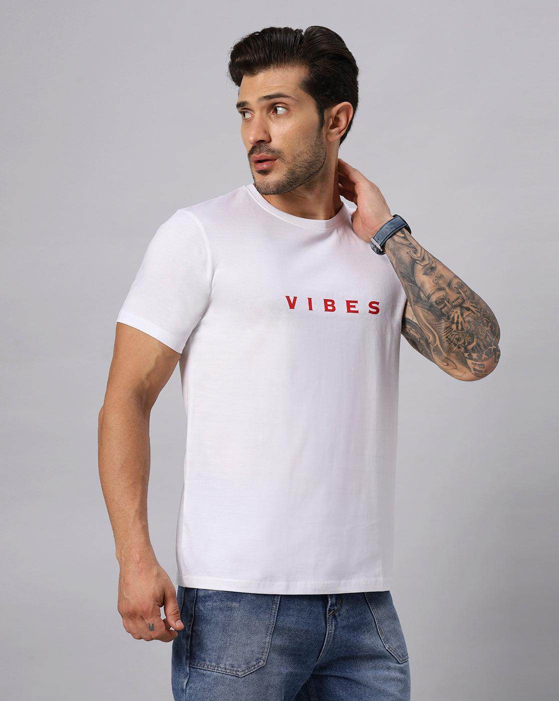 Men's Regular White T-shirt - URBANICE