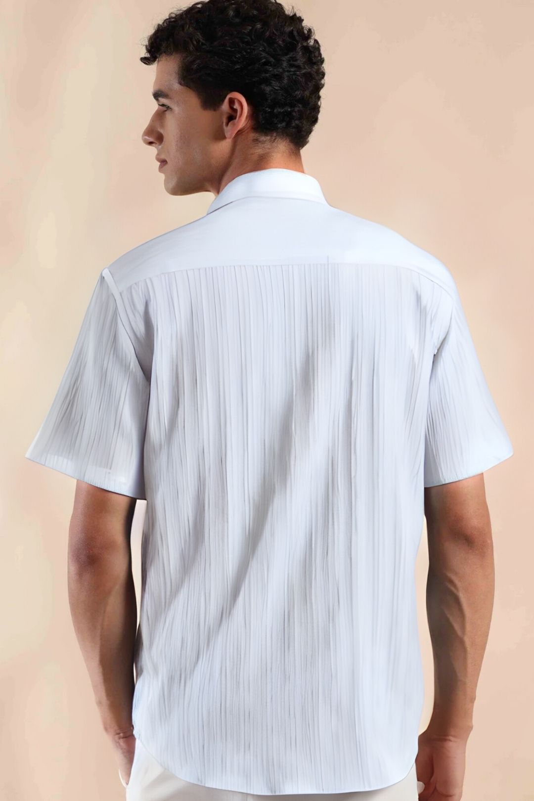 Men's Black Half Sleeve Light Weight Texture Shirt