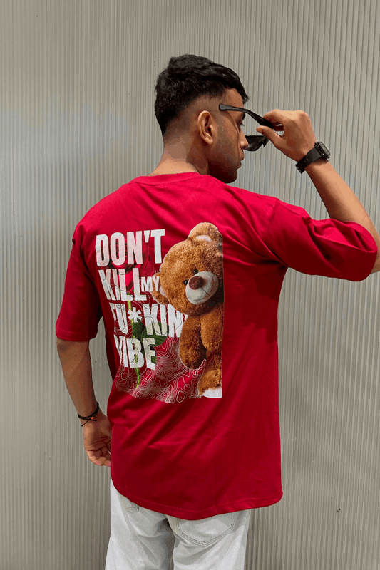 Men's Teddy Vibes Graphic Printed Oversize Tshirt