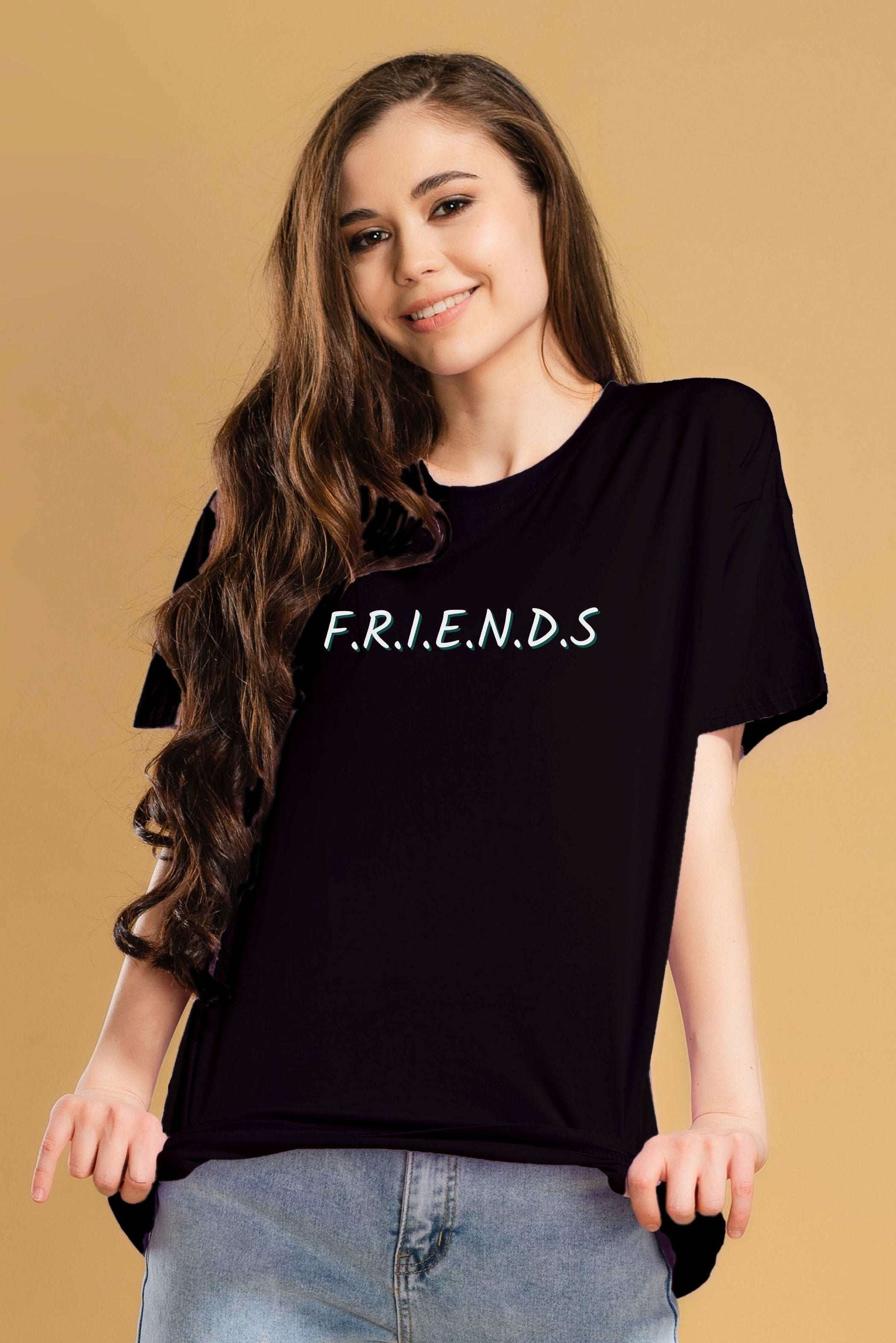 Women Friends Graphic Printed Oversize T-shirt