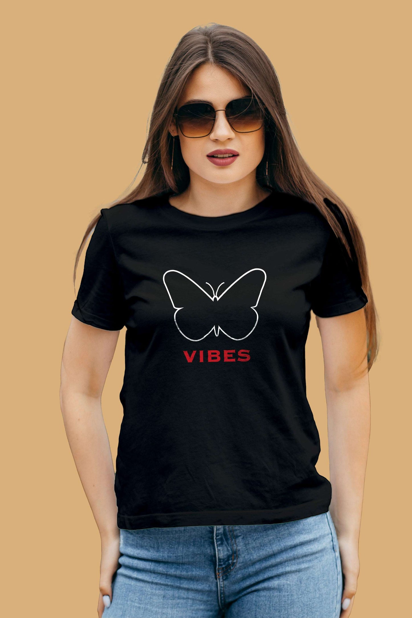 Regular Women Butterfly Vibes Graphic Printed T-shirt