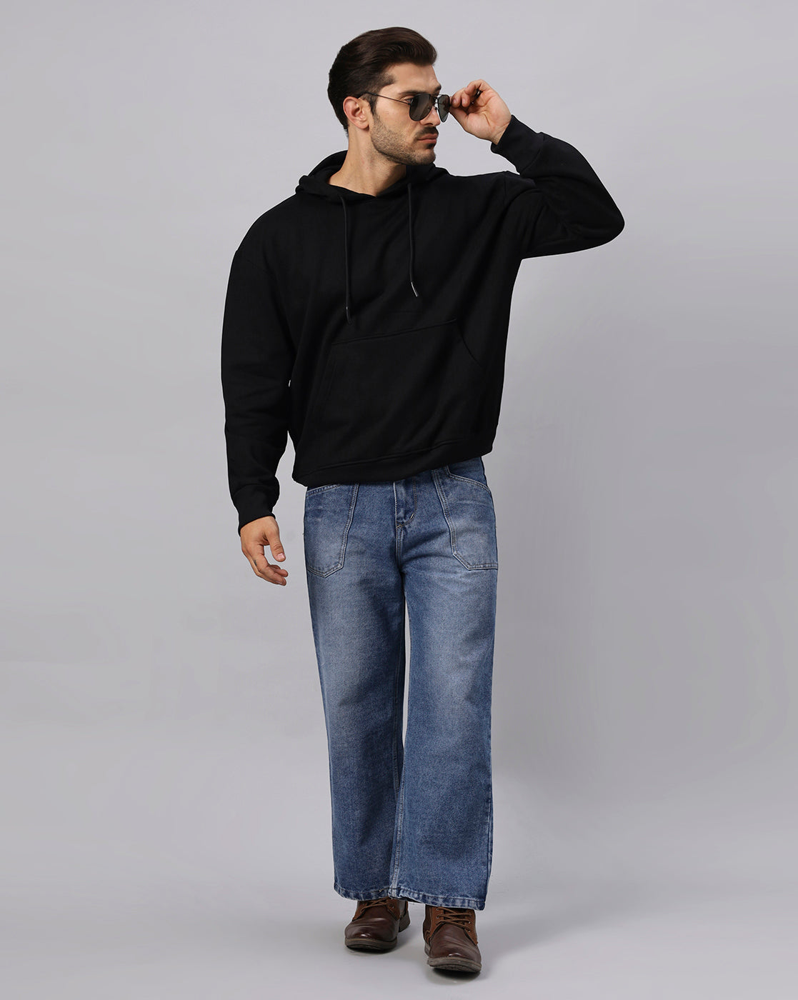 Premium Black Oversize Hoodie - URBANICE