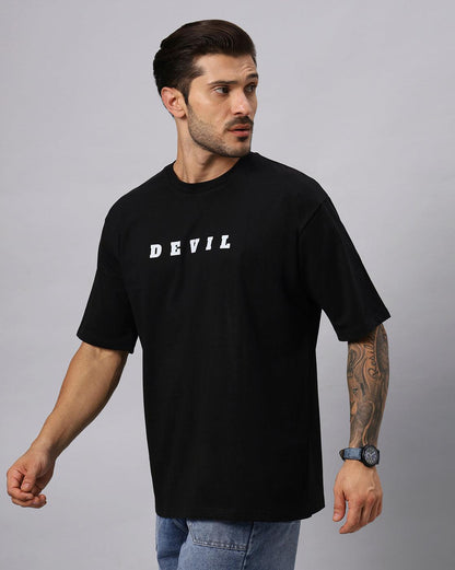 Men's Devil Graphic Printed Oversize T-shirt - URBANICE