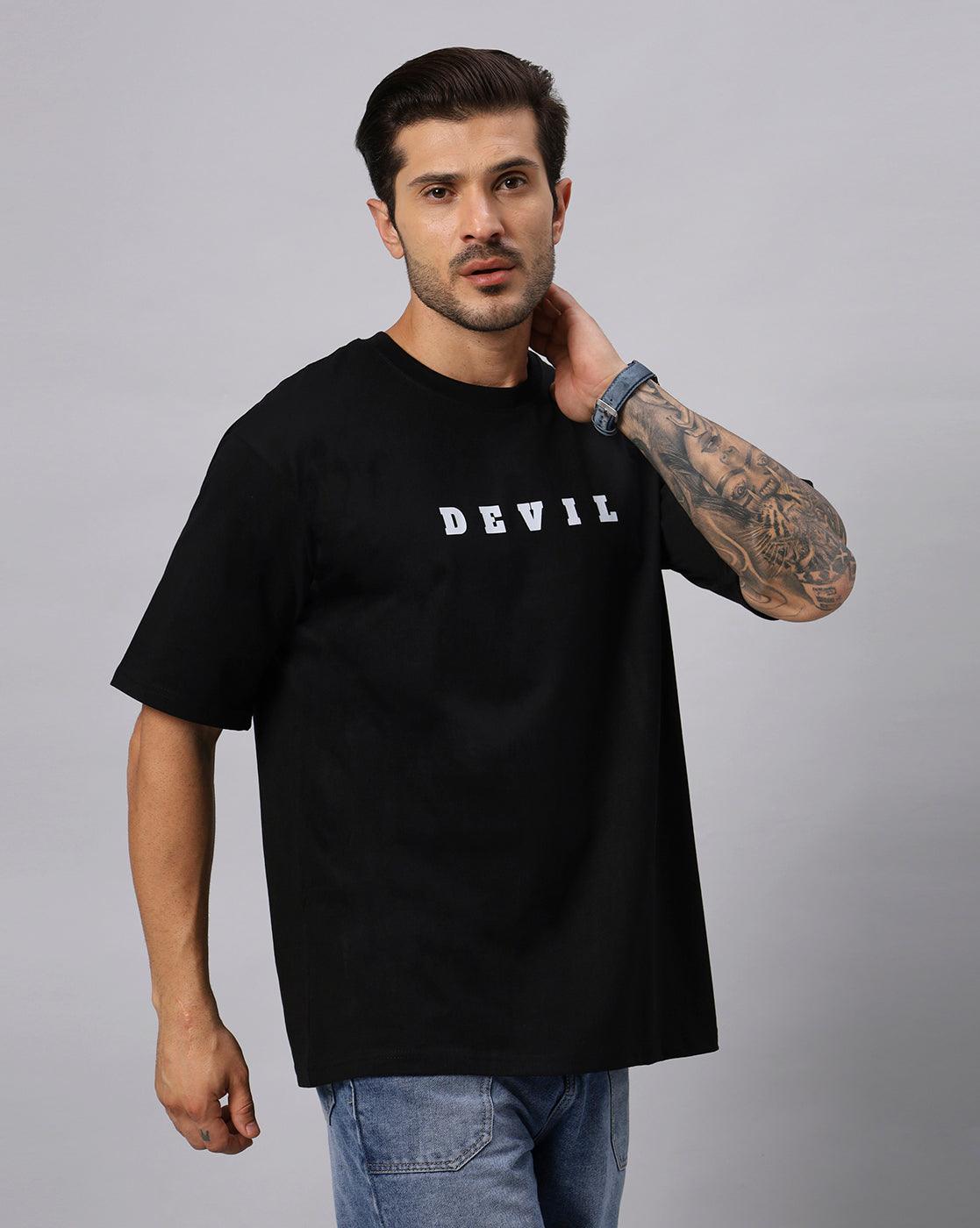 Men's Devil Graphic Printed Oversize T-shirt - URBANICE