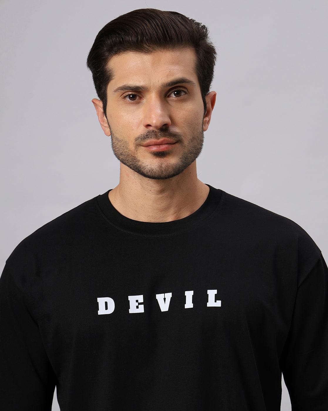 Men's Devil Graphic Printed Oversize T-shirt - URBANICE