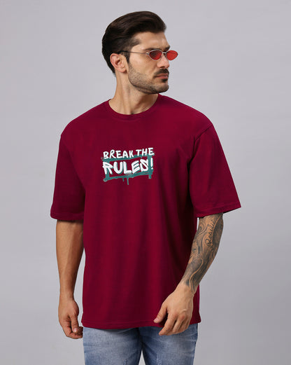 MEN'S BREAK THE RULES PRINTED TSHIRT - URBANICE