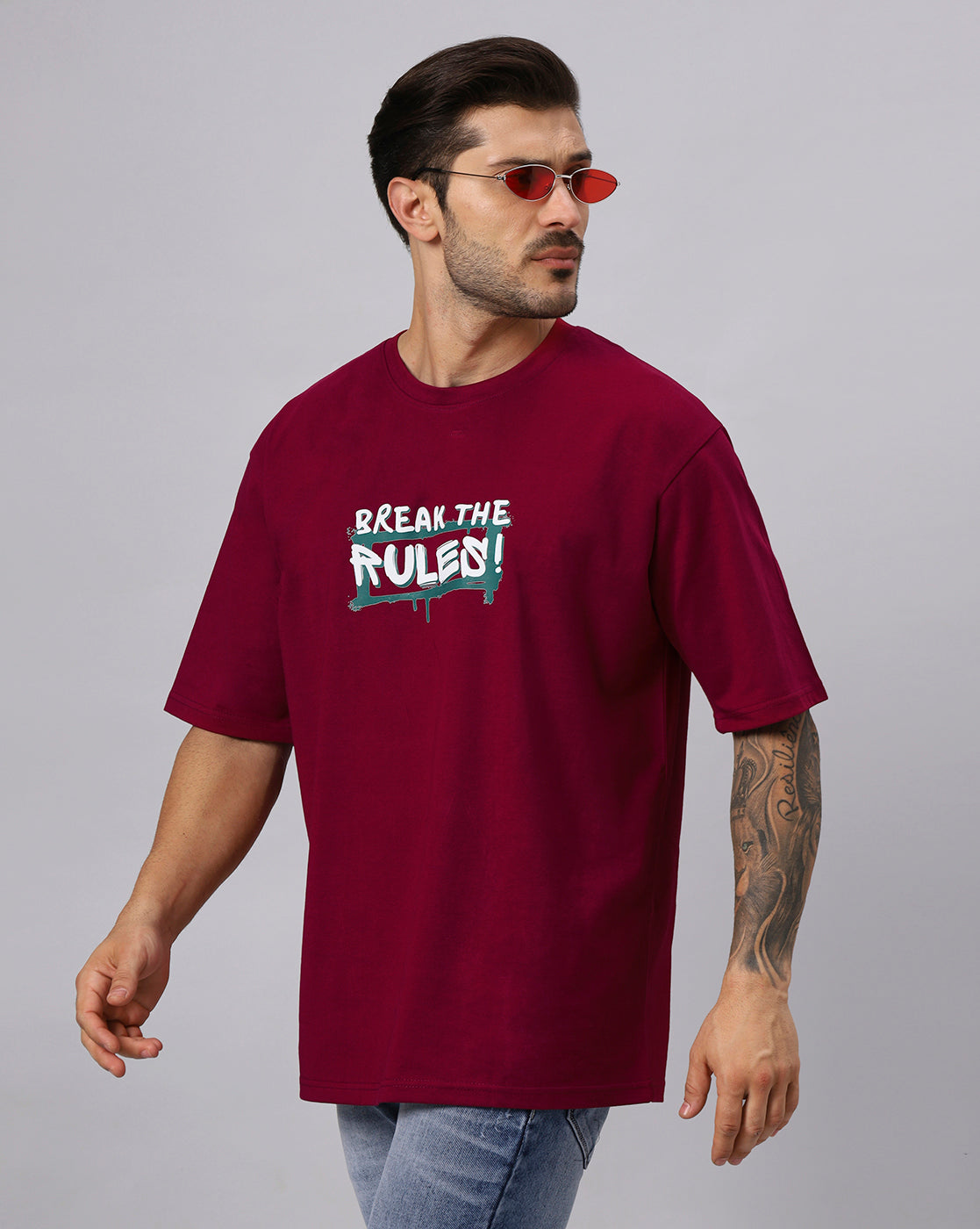 MEN'S BREAK THE RULES PRINTED TSHIRT - URBANICE