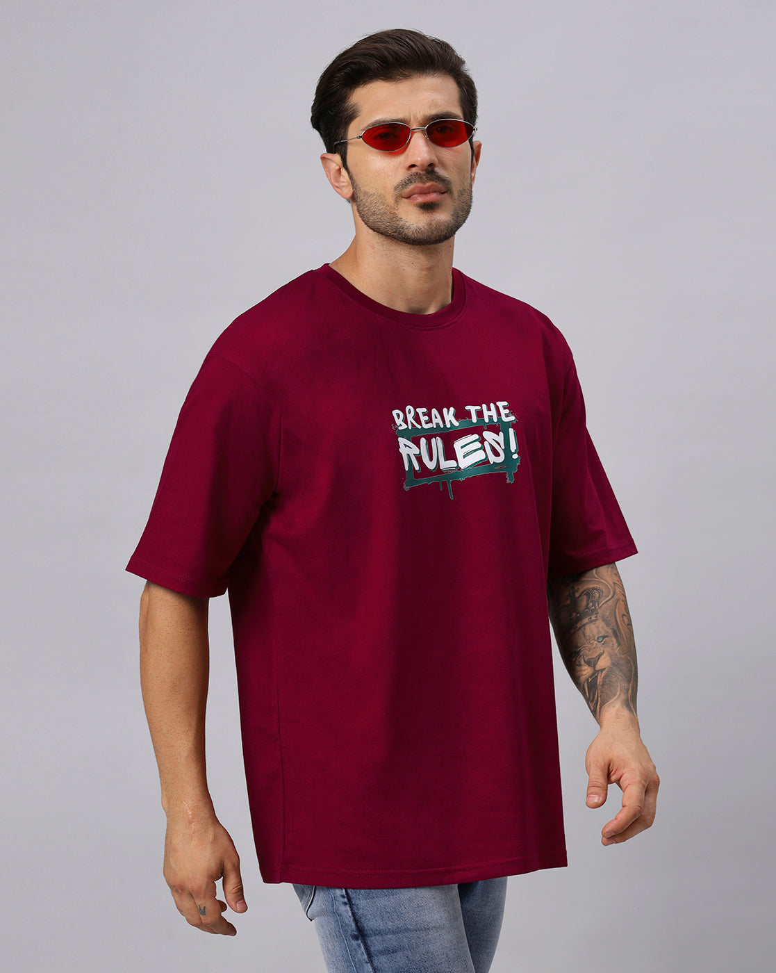 MEN'S BREAK THE RULES PRINTED TSHIRT - URBANICE