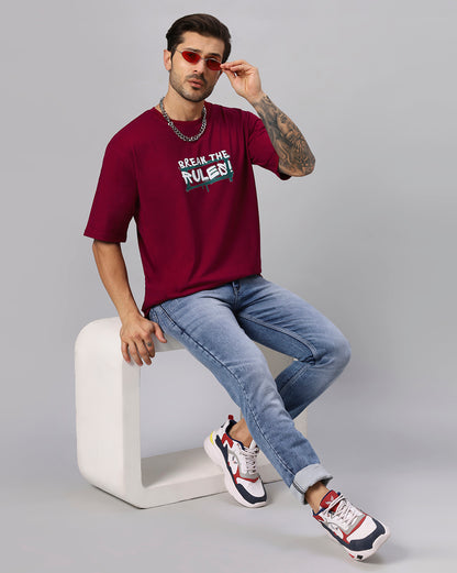 MEN'S BREAK THE RULES PRINTED TSHIRT - URBANICE