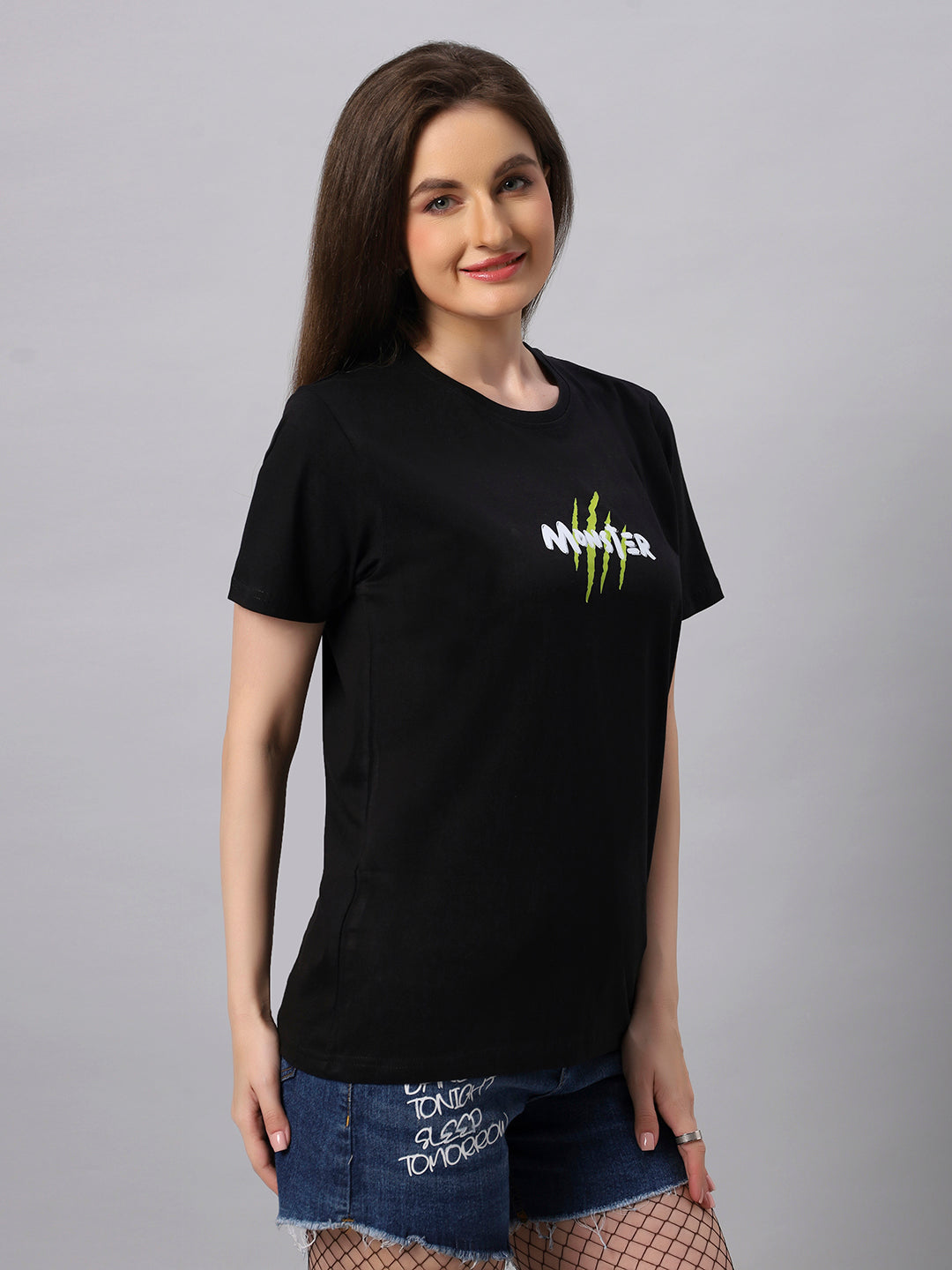 Women Regular Monster Graphic Printed Tshirt - URBANICE