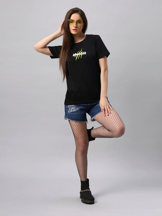 Women Regular Monster Graphic Printed Tshirt - URBANICE