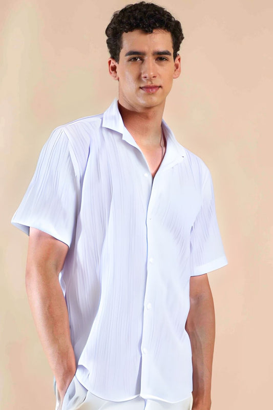 Men's Black Half Sleeve Light Weight Texture Shirt