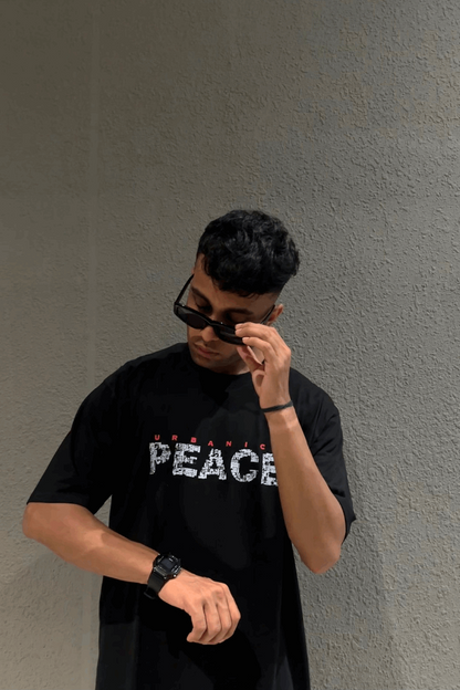 Men's Peace Graphic Printed Oversize T-shirt