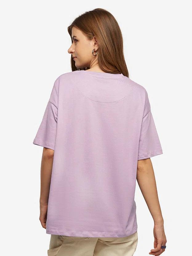 Basic Lavender Oversize Women T-shirt-URBANICE