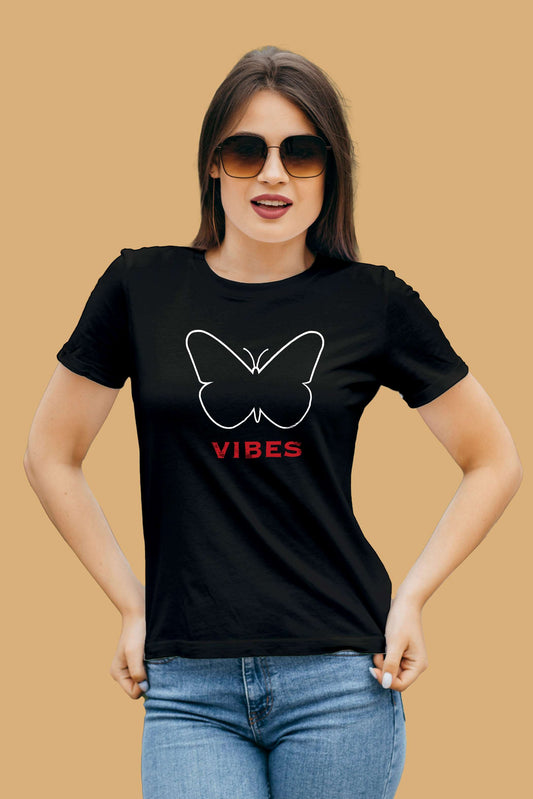 Regular Women Butterfly Vibes Graphic Printed T-shirt