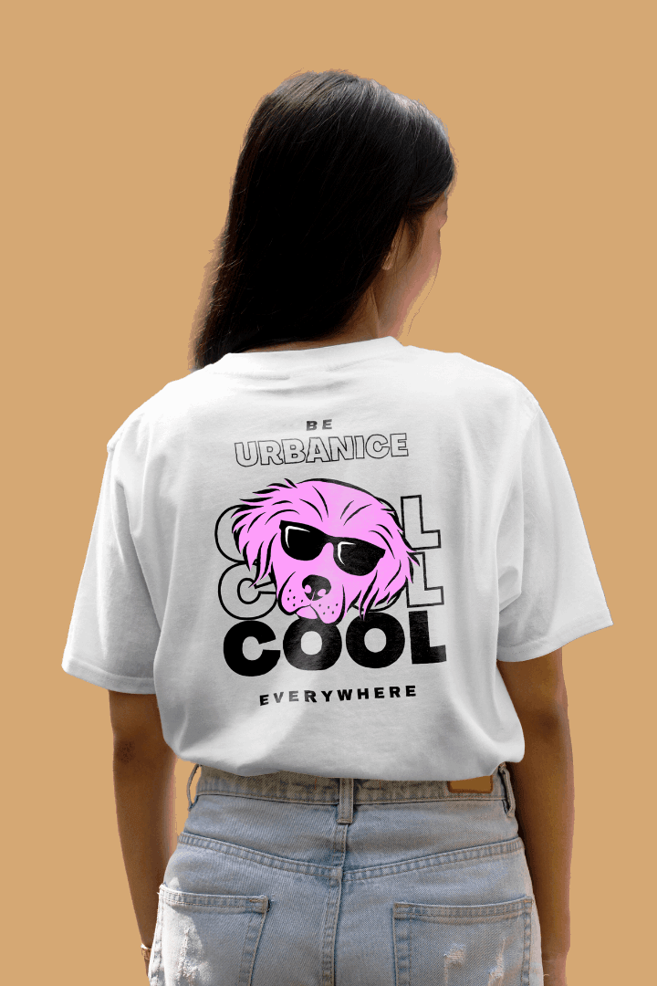 Women Be Cool Dog Graphic Printed Oversize T-shirt