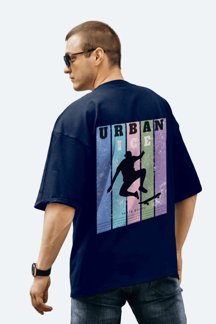 Men's Skating Shadow  Graphic Printed Oversize T-shirt