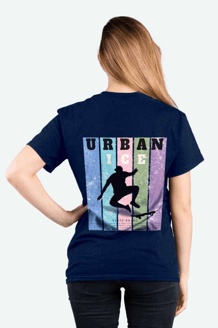 Women Skating Shadow Graphic Printed Oversize T-shirt