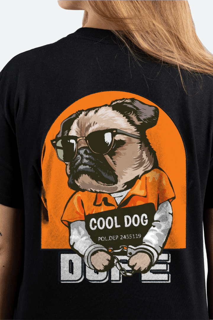 Women Dope Dog Graphic Printed Oversize T-shirt