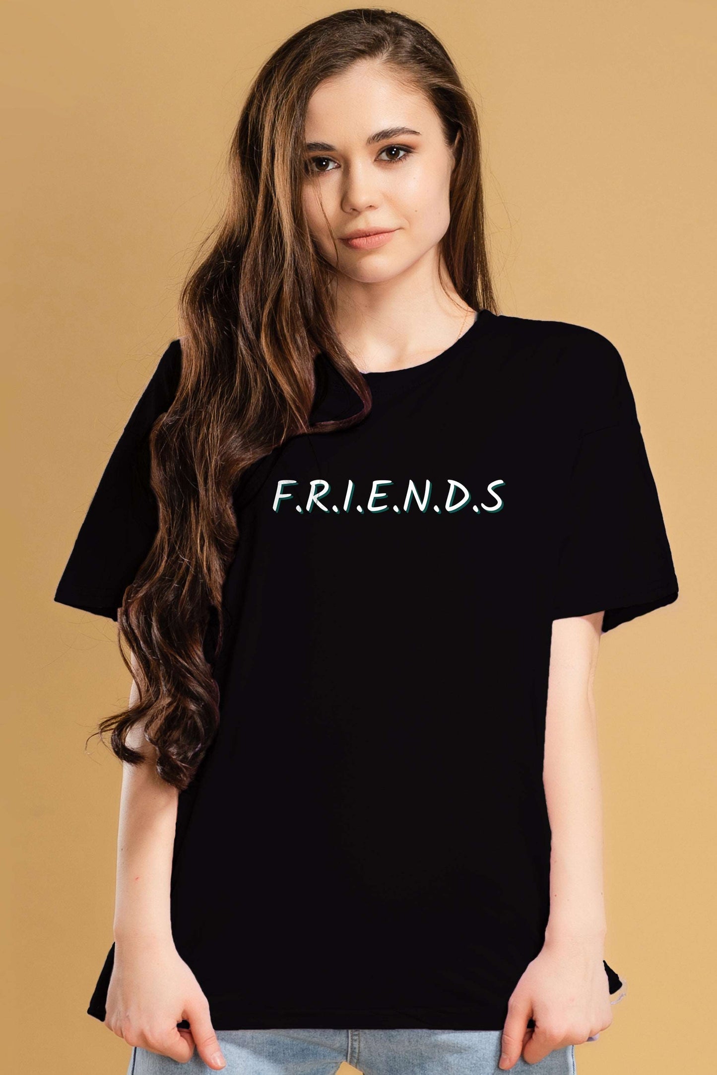 Women Friends Graphic Printed Oversize T-shirt