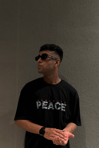 Men's Peace Graphic Printed Oversize T-shirt