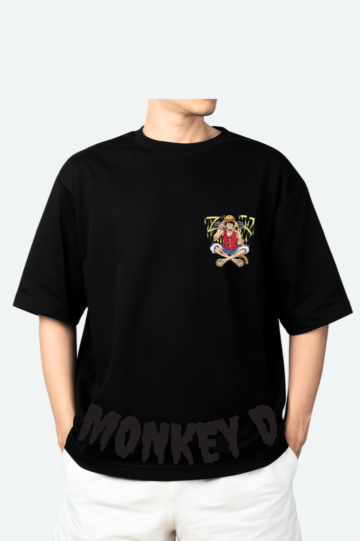 Men's Monkey D Graphic Printed Oversize T-shirt - URBANICE