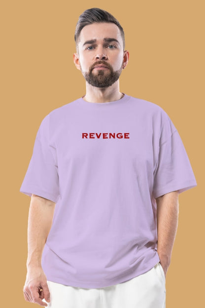 Men's You are Done Revenge Lavender Front Graphic Printed Oversize T-shirt