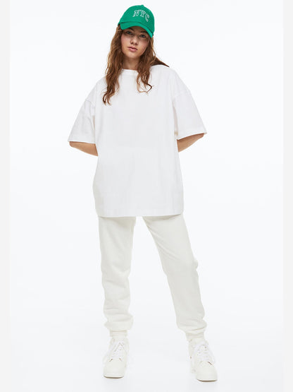 Basic White Oversize Women T-shirt - URBANICE