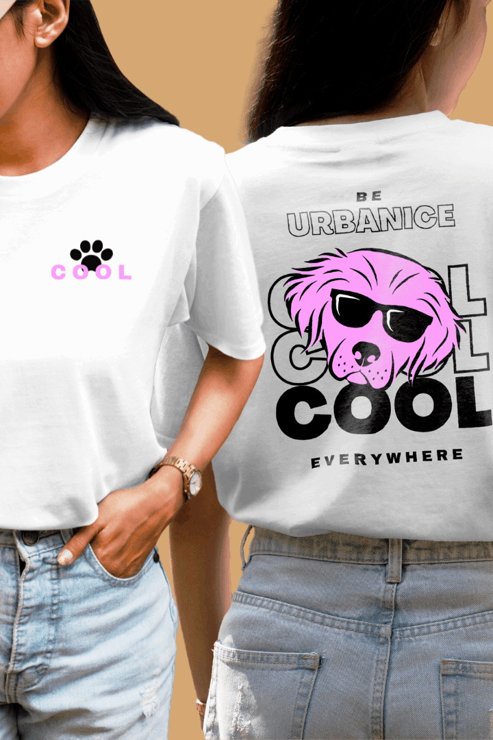 Women Be Cool Dog Graphic Printed Oversize T-shirt