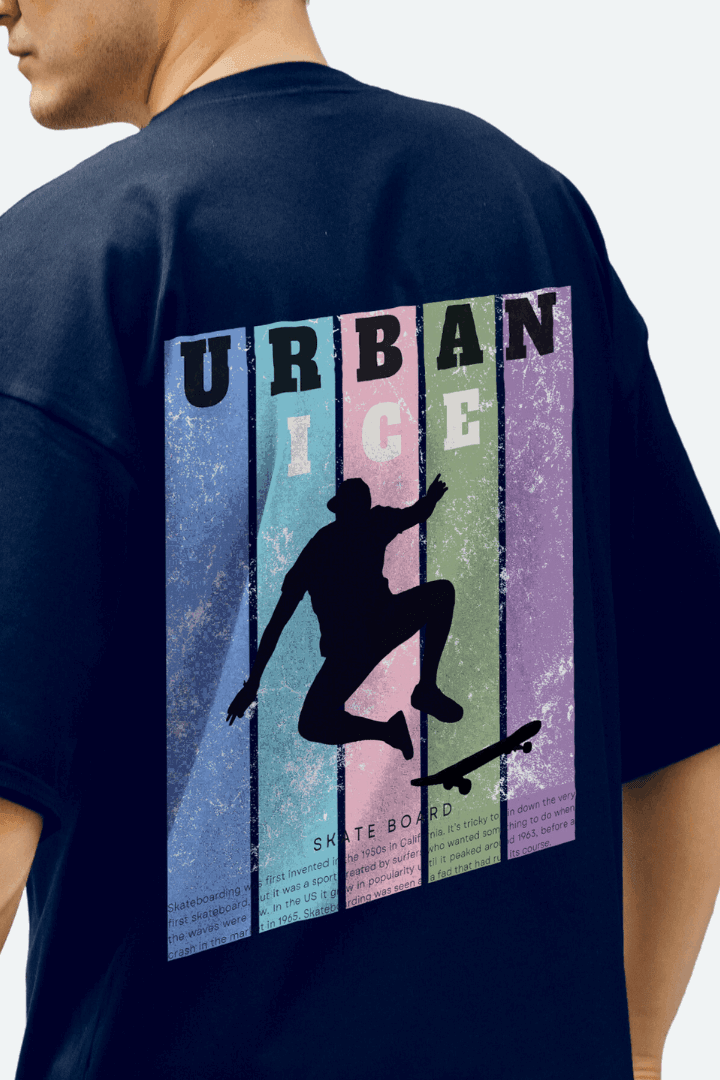 Men's Skating Shadow  Graphic Printed Oversize T-shirt