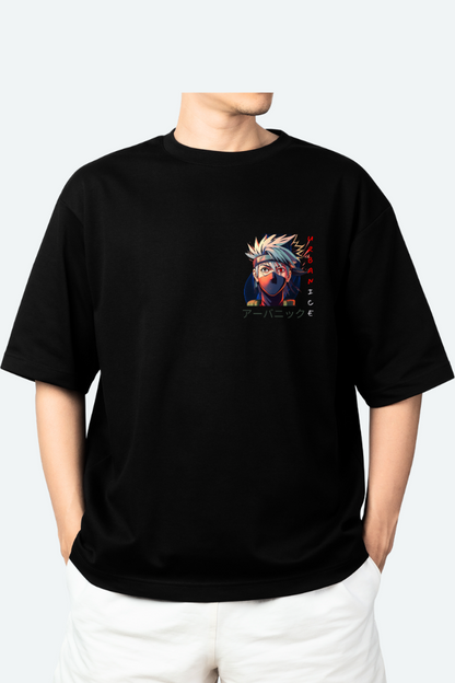 Men's Kakashi Graphic Printed Oversize T-shirt - URBANICE