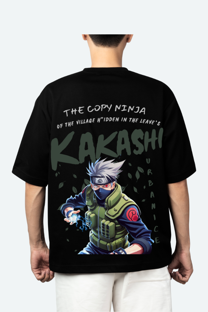 Men's Kakashi Graphic Printed Oversize T-shirt - URBANICE