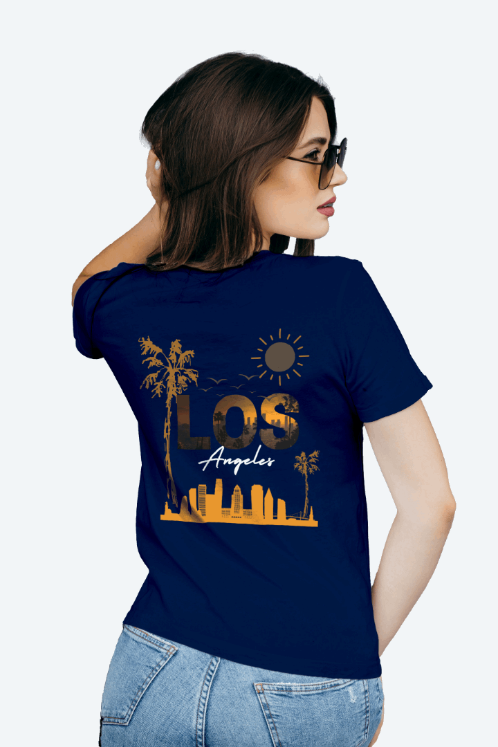 Women Regular Los Angeles Graphic Printed Tshirt