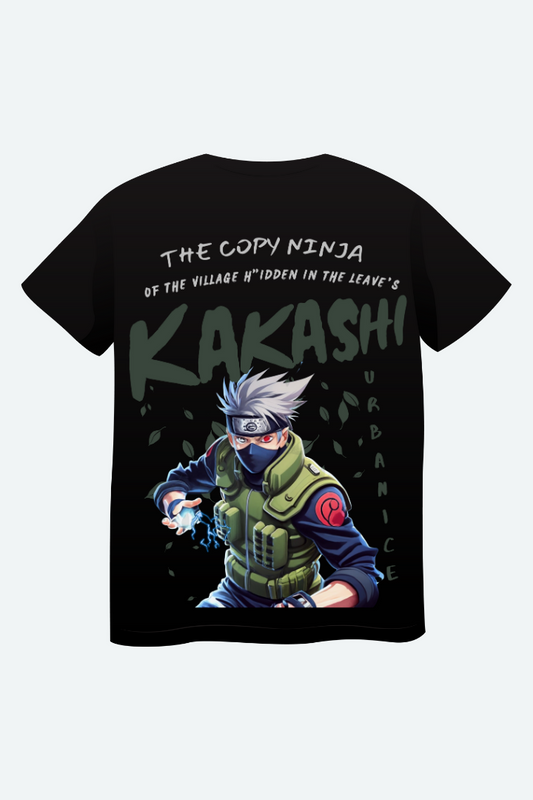 Men's Kakashi Graphic Printed Oversize T-shirt - URBANICE