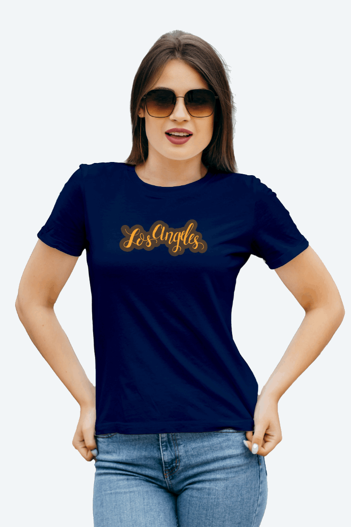 Women Regular Los Angeles Graphic Printed Tshirt