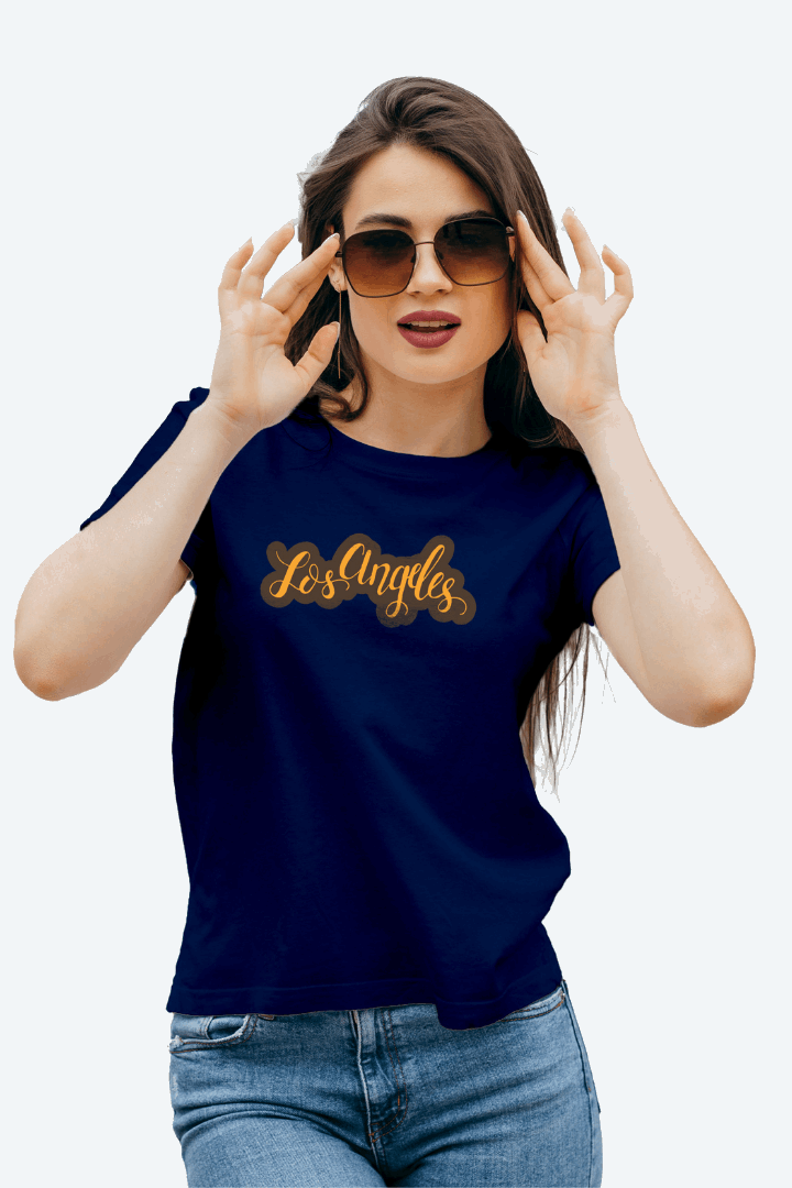 Women Regular Los Angeles Graphic Printed Tshirt