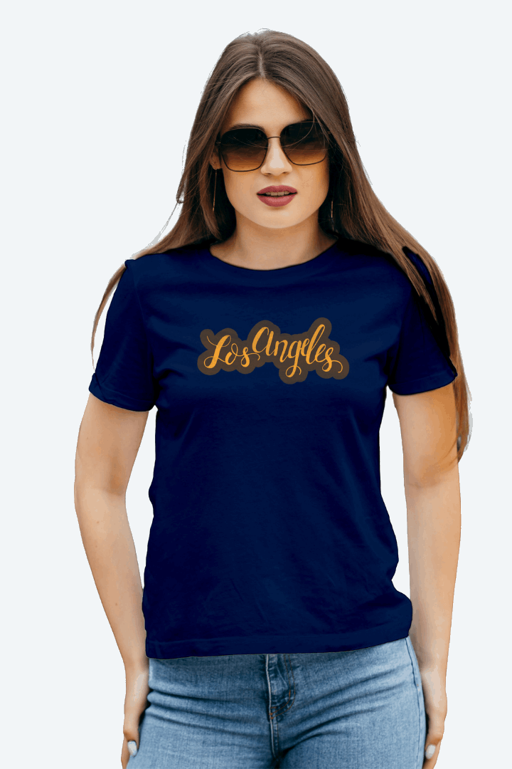 Women Regular Los Angeles Graphic Printed Tshirt