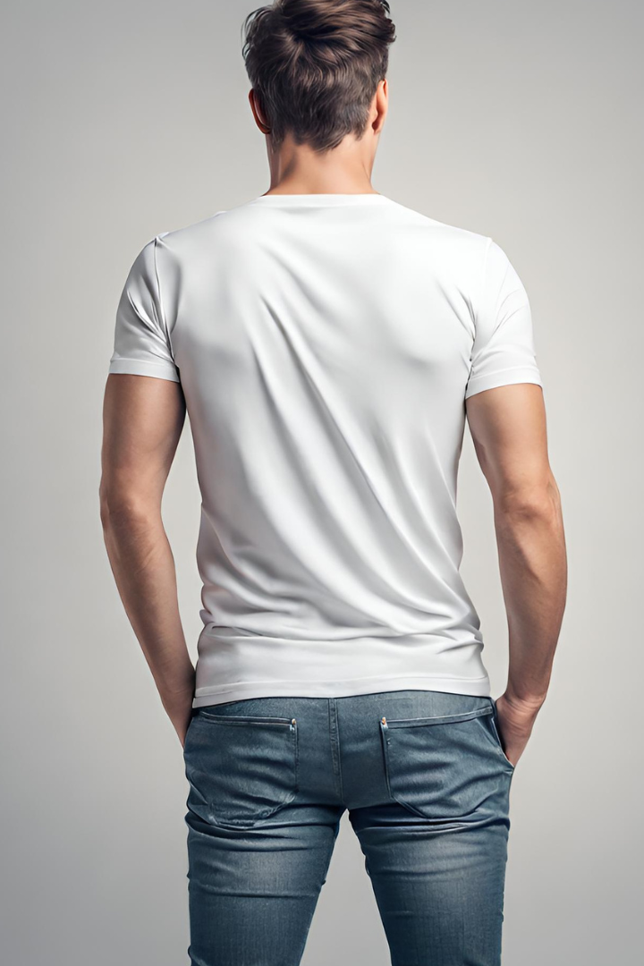 Men's Basic White Regular T-shirt - URBANICE