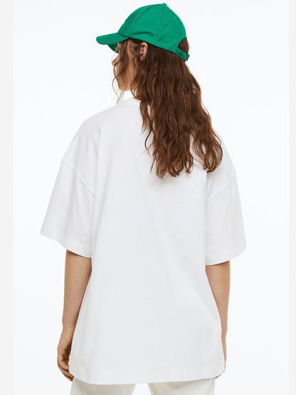 Basic White Oversize Women T-shirt - URBANICE