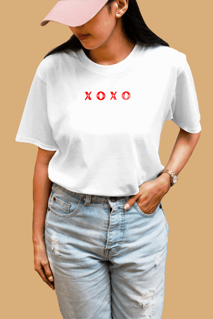 Women Xoxo Graphic Printed Oversize T-shirt