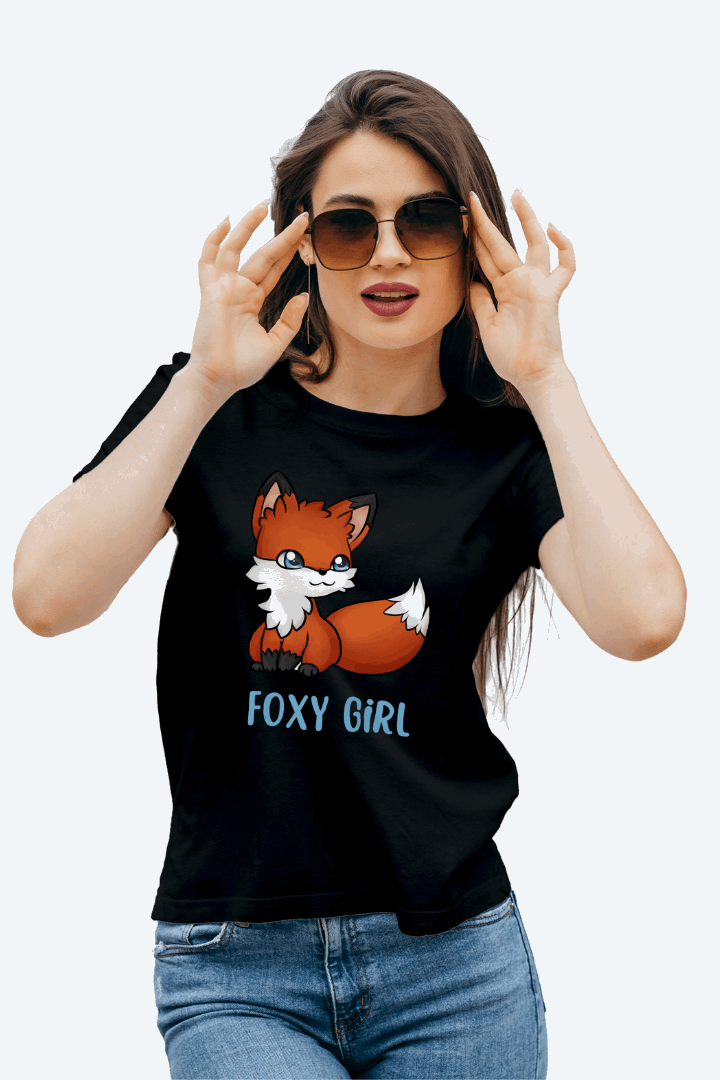 Women Regular Foxy Girl Graphic Printed Tshirt