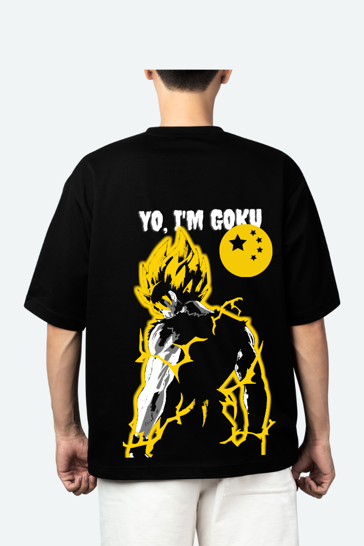 Men's Anime Goku Graphic Printed Oversize T-shirt - URBANICE