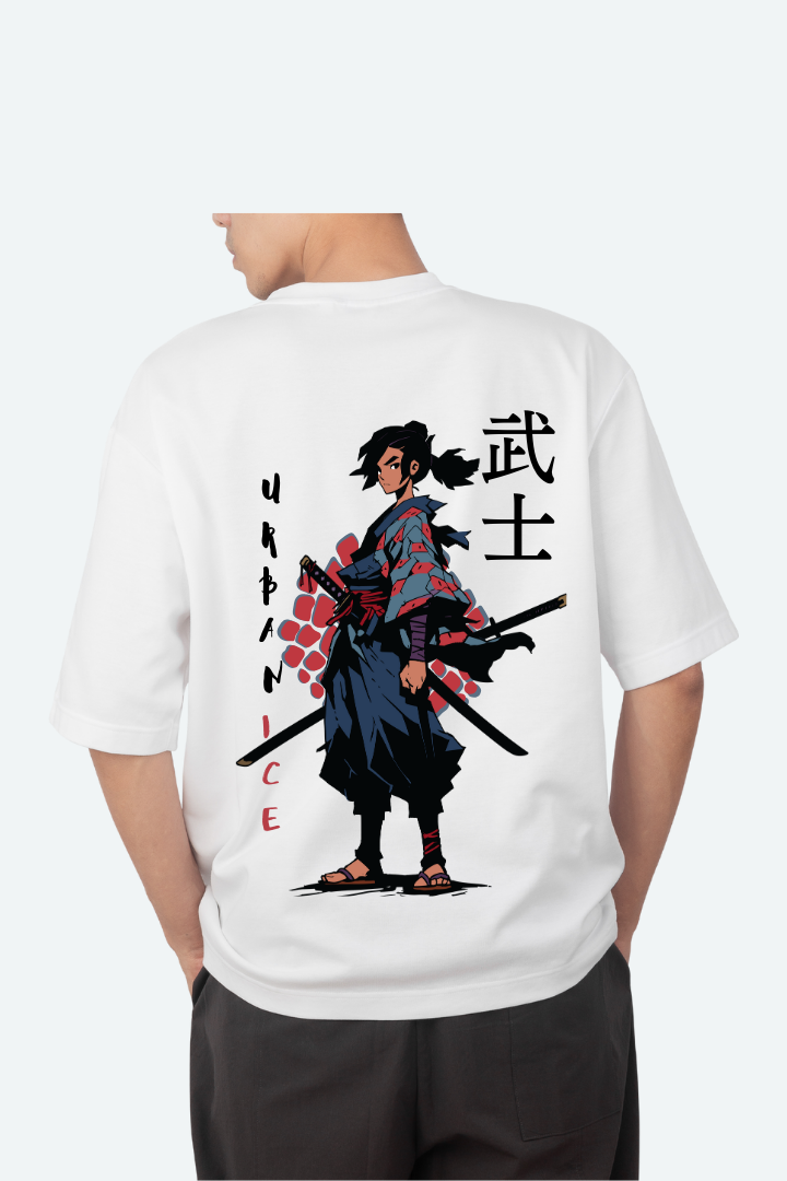 Men's Anime Sword Samurai Graphic Printed Oversize T-shirt - URBANICE