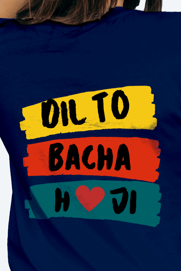 Women Regular Dil To Bacha H Ji Graphic Printed Tshirt