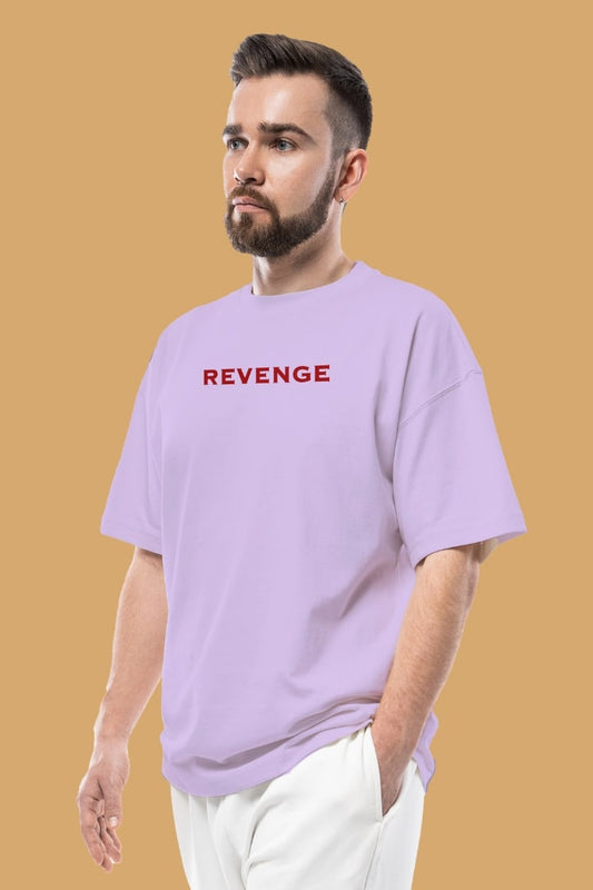 Men's You are Done Revenge Lavender Front Graphic Printed Oversize T-shirt