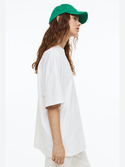 Basic White Oversize Women T-shirt - URBANICE