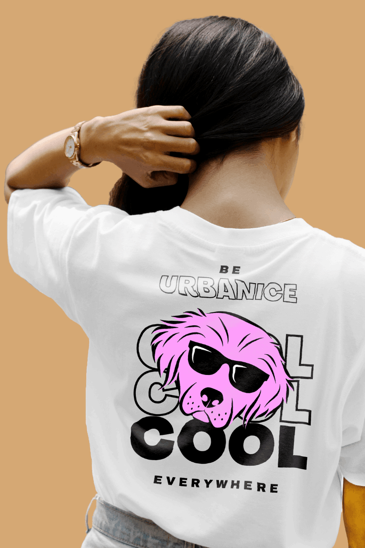 Women Be Cool Dog Graphic Printed Oversize T-shirt