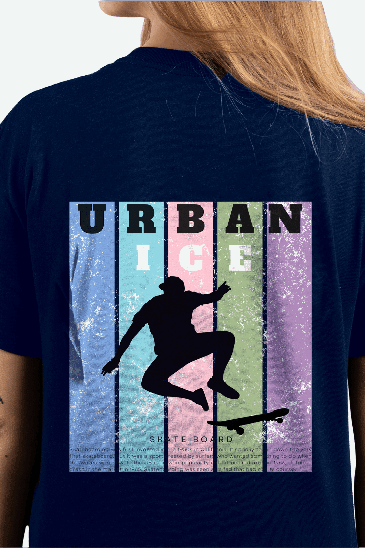 Women Skating Shadow Graphic Printed Oversize T-shirt